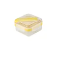 Boîte à lunch carrée jaune à double couche 1100ml avec boucles latérales de sécurité - Jaune