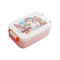 Boîte à bento rose pour enfants avec motif licorne et boucles latérales de sécurité - Rose Beauté