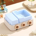 Stampo per ghiaccio in silicone blu a forma di camion con doppio scomparto per gelato - Blu