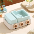 Stampo creativo per gelato in silicone a forma di barca blu e grigia con manici - Verde