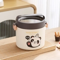 Boîte à déjeuner portable en acier inoxydable 304 avec motif panda et boucles roses - Panda