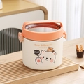 Boîte à lunch ours portable en inox 304 avec poignée orange et design de dessin animé - Ours polaire