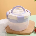 Boîte à déjeuner ronde lavande avec poignée ergonomique et fermoirs de sécurité - Violet