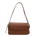 Schicke braune Tasche mit Krokodilmuster und minimalistischem Retro-Schultergurt - Braun