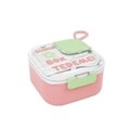 Boîte à déjeuner en acier inoxydable 304 rose et vert avec couvercle floral mignon - PP Rose