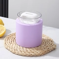 Mini Lavendel Silikon Eiswürfelform mit klarem Deckel und weißem, leicht lösbarem Griff - Lila