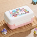 Rosa und weiße doppelschichtige Lunchbox mit buntem Einhorn- und Regenbogen-Design - Einhorn / Beauty Rosa
