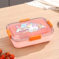 Boîte à bento rose rectangulaire à 3 compartiments avec motif de licorne mignon - 1000ml / Rose (Licorne)