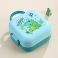 Portapranzo con dinosauro cartone animato blu e verde con maniglia e chiusure - Dinosauro verde / Verde