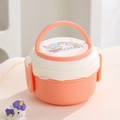 Boîte bento rose empilable avec motif licorne, poignée de transport et loquets sûrs - Licorne / Rose