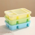 Set of three colorful divided meal prep boxes in yellow, green, and blue stacked together - PP / Pastoral Style Set (Yellow/Green/Blue)