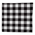 Square black and white buffalo plaid cushion cover with rustic woven fabric texture - Black & White Check