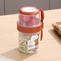 Orange portable 560ml+310ml double-layer salad and yogurt cup with attached fork - 870ml / Cloud Red