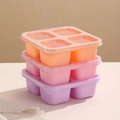 Stapelbare Silikon-Vorratsdosen mit 4 Fächern in Orange-, Rosa- und lila Pastelltönen - PP / Cloud INS Set (Rosa/Orange/Lila)