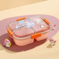 Boîte à lunch rose à 4 compartiments avec motif licorne pour enfants - Multi Compartiment Style Licorne Rose