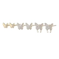 Three-piece gold butterfly earring set featuring minimalist and rhinestone studded designs - Butterfly Shape Rhinestone Stud Set (S-E1606)