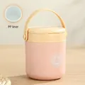 Pink portable 304 stainless steel breakfast cup with PP liner and handle - 380ml Plastic Style Pink / PP