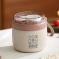 Tazza termica in acciaio inox 304 rosa con cucchiaio e cinturino da polso - 700ml / Rosso