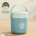 Tasse à soupe isolée en acier inoxydable 304 bleu et vert avec poignée et couvercle étanche - 430ml Style Acier Inoxydable Bleu