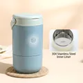Blue 304 stainless steel insulated soup cup with handle and 304 stainless steel liner - 800ML / Blue Stainless Steel Style