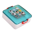 Boîte à bento bleue rectangulaire pour enfants avec motifs d'astronaute de l'espace - Galaxie de L'Univers / 1.3L Carré Blanc