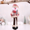 Addobbo di Natale pupazzo di neve in peluche con cappello scozzese e gambe lunghe - Pupazzo di neve