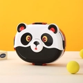 Niedliche Panda-Brotdose aus Kunststoff mit roten Clips und schwarzem Boden für Kinder - Riesenpanda (Schwarz Weiß)