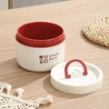 Boîte à déjeuner isolée en acier inoxydable 304 rouge et blanc avec poignée supérieure - Plastique 560ml Rouge