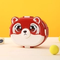 Rote Bären Cartoon Brotdose für Kinder mit sicheren Schnallen und Kunststoff-Fächern - Roter Panda (Rot Weiß)
