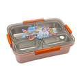 Roze roestvrijstalen bento box met 4 compartimenten en een schattig eenhoornpatroon - 0.95L 4 Grids Roze - Unicorn Stijl