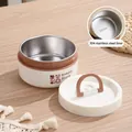 Tazza termica per zuppa in acciaio inox 304 bianco crema con manico e logo Simply Store - Acciaio Inossidabile 350ml Marrone