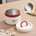 Gobelet à soupe isotherme en acier inoxydable 304 blanc avec poignée rouge - Acier Inoxydable 550ml Rouge