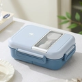 Zweifarbige tragbare Edelstahl-Lunchbox in Blau und Weiß mit integriertem Besteckfach - 850ml / Blau