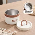Boîte à déjeuner isolée en acier inoxydable 304 blanc crème avec poignée de transport - Acier Inoxydable 550ml Marron