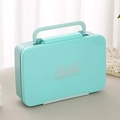 Boîte à déjeuner rectangulaire vert menthe avec poignée et motif imprimé YUMMY BENTO - Vert