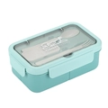 Boîte à bento vert menthe avec rangement pour couverts, cuillère et fourchette - Vert