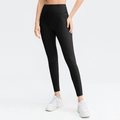 Pantaloni da yoga neri a vita alta con design senza cuciture per il fitness - S / Nero