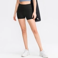 Women's high waisted black yoga shorts with push up effect for gym and running - 10/XL / Bottoms / Black