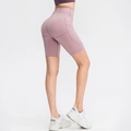 High Waist Yoga Shorts in Altrosa mit Seitentaschen und Push-up Effekt für Damen - S / Helllila