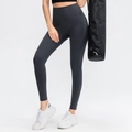 Leggings da yoga grigio scuro a vita alta con vestibilità a compressione per il fitness - S / Grigio Alba