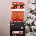 Christmas water dispenser cover with 3D reindeer design and festive knit patterns - Water Dispenser Bucket Cover Reindeer