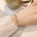 Elegante S925 zilveren veiligheidsspeld armband met fonkelende zirkonia kristallen pave - Sterrenhemel Micro Pave Zirkonia (Zilver)