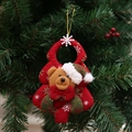 Addobbo per albero di Natale in feltro rosso con orsetto e cappello festivo - Stile orso