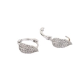 S925 sterling zilveren blad oorbellen met sprankelende zirkonia stenen voor dames - Bladhuggies (Platina/Zilver) / Zilver