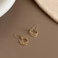 Eleganti orecchini a doppio strato dorati con nappe a catena e accenti di zirconi - Ear Cuff a Doppio Strato con Nappa a Catena / Oro