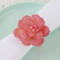 Servilletero de suculenta rosa con pétalos degradados para decoración de mesa - Servilletero de Suculenta / Rojo coral