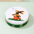 Round Easter tin box featuring a singing rabbit illustration and daisy side patterns - Singing Rabbit (Style B)