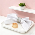 Spiral metal napkin ring with matte hammer texture finish in gold and silver set - Silver
