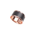 Modern black and rose gold napkin ring with sleek metallic edges in Nordic style - Rose Gold