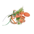 Detail of Easter napkin ring with speckled eggs, greenery, and colorful ribbon bow - Orange Spotted Egg Napkin Ring